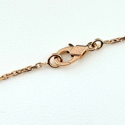 Van Cleef & Arpels Vintage Alhambra Necklace Pink Gold Pendant Pave Diamond — view 4