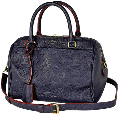 Louis Vuitton Speedy Bandouliere 25 Handbag 2-Way Monogram Empreinte Marine