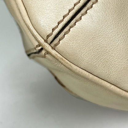 Gucci Shoulder Bag GG Pattern Bamboo Canvas Beige White — view 3