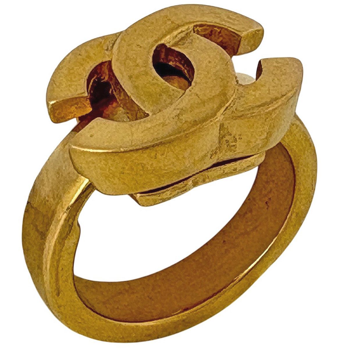 Chanel Ring CC Logo Gold Plated