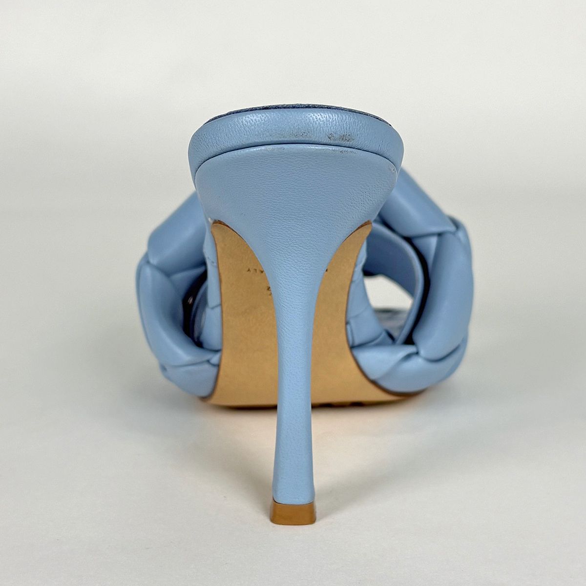 Bottega Veneta Shoes Lido Intrecciato Sandals Leather Blue — view 3