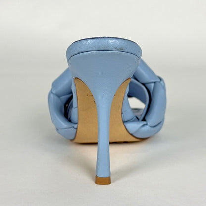Bottega Veneta Shoes Lido Intrecciato Sandals Leather Blue — view 3