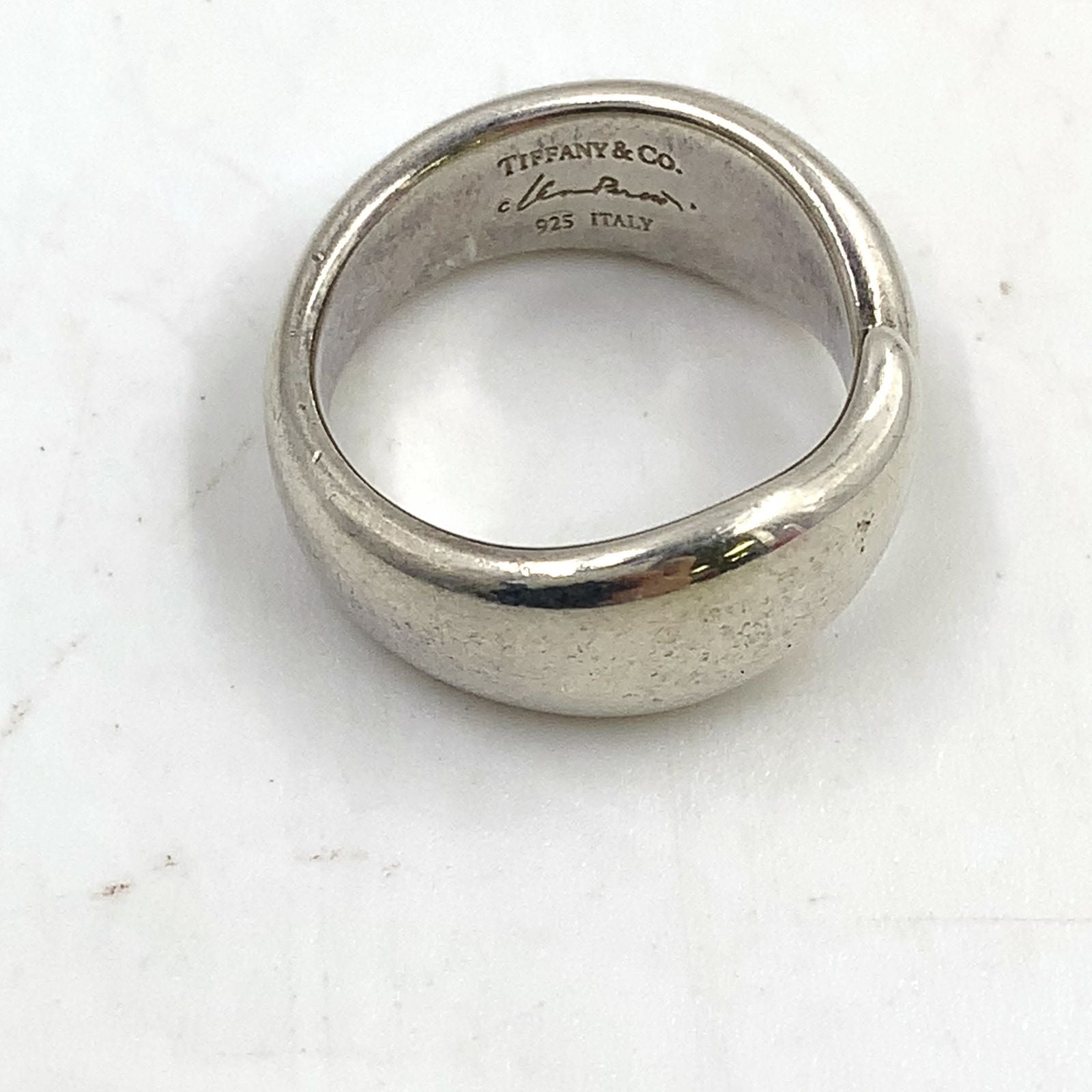 Tiffany & Co Elsa Peretti Feather Silver Ring — view 4
