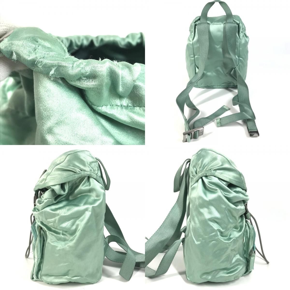 Prada Backpack Satin Green — view 8