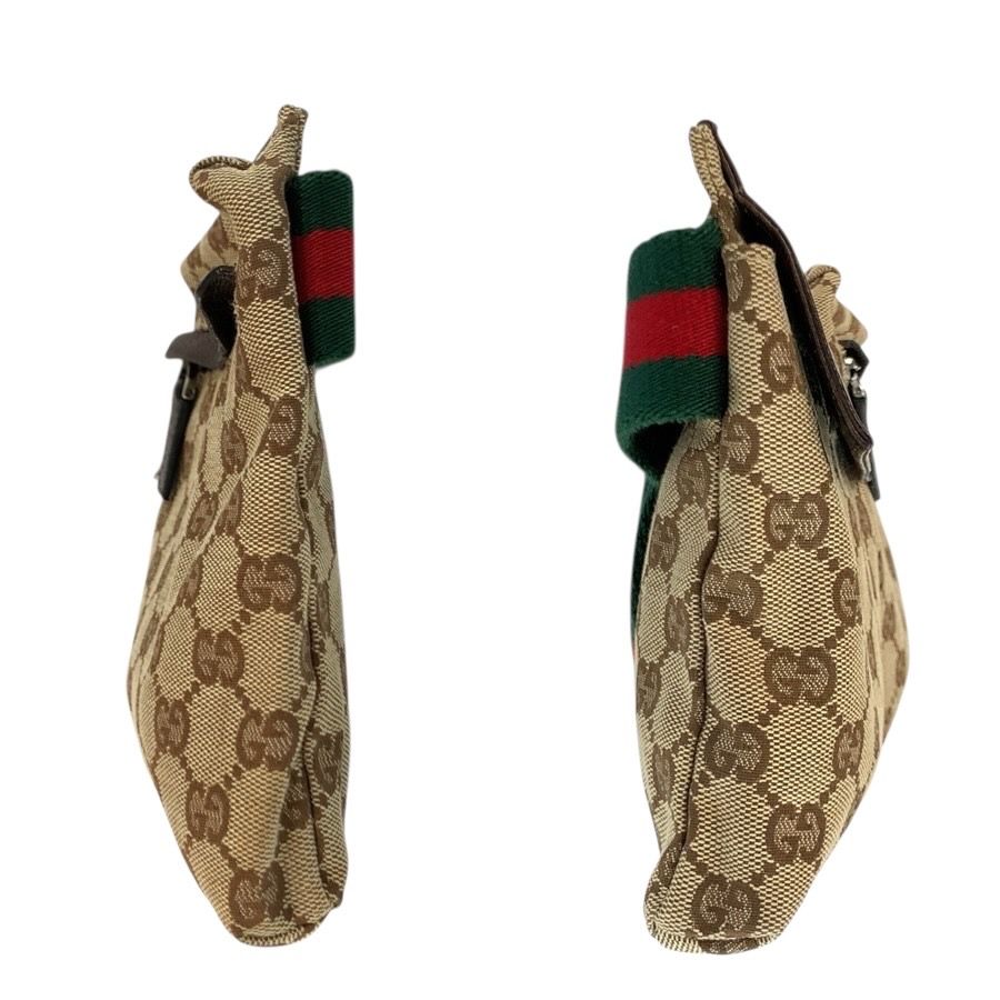 Gucci Sherry Line Beige Brown GG Canvas Leather Belt Bag Waist Pouch — view 7