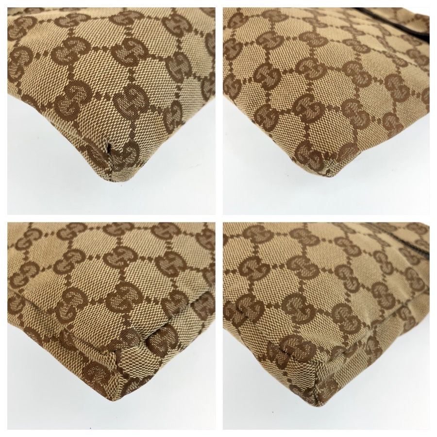 Gucci Sherry Line Beige Brown GG Canvas Leather Belt Bag Waist Pouch — view 4