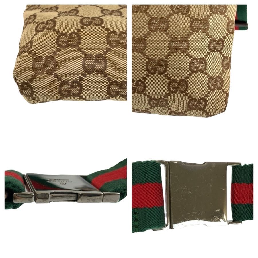 Gucci Sherry Line Beige Brown GG Canvas Leather Belt Bag Waist Pouch — view 5