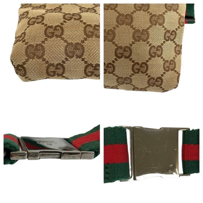 Gucci Sherry Line Beige Brown GG Canvas Leather Belt Bag Waist Pouch — view 5