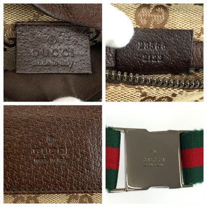 Gucci Sherry Line Beige Brown GG Canvas Leather Belt Bag Waist Pouch — view 3