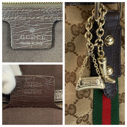 Gucci Sherry Line Beige Brown GG Canvas Tote Shoulder Bag — view 3