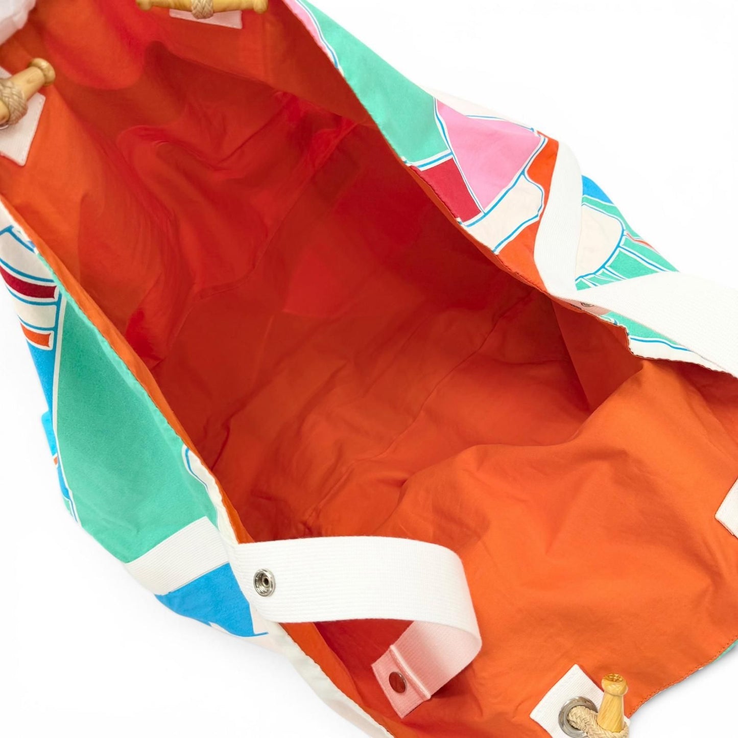 Hermes Cabas Drapeaux Au Vent Cotton Canvas Large Tote Bag — view 5