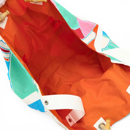 Hermes Cabas Drapeaux Au Vent Cotton Canvas Large Tote Bag — view 5