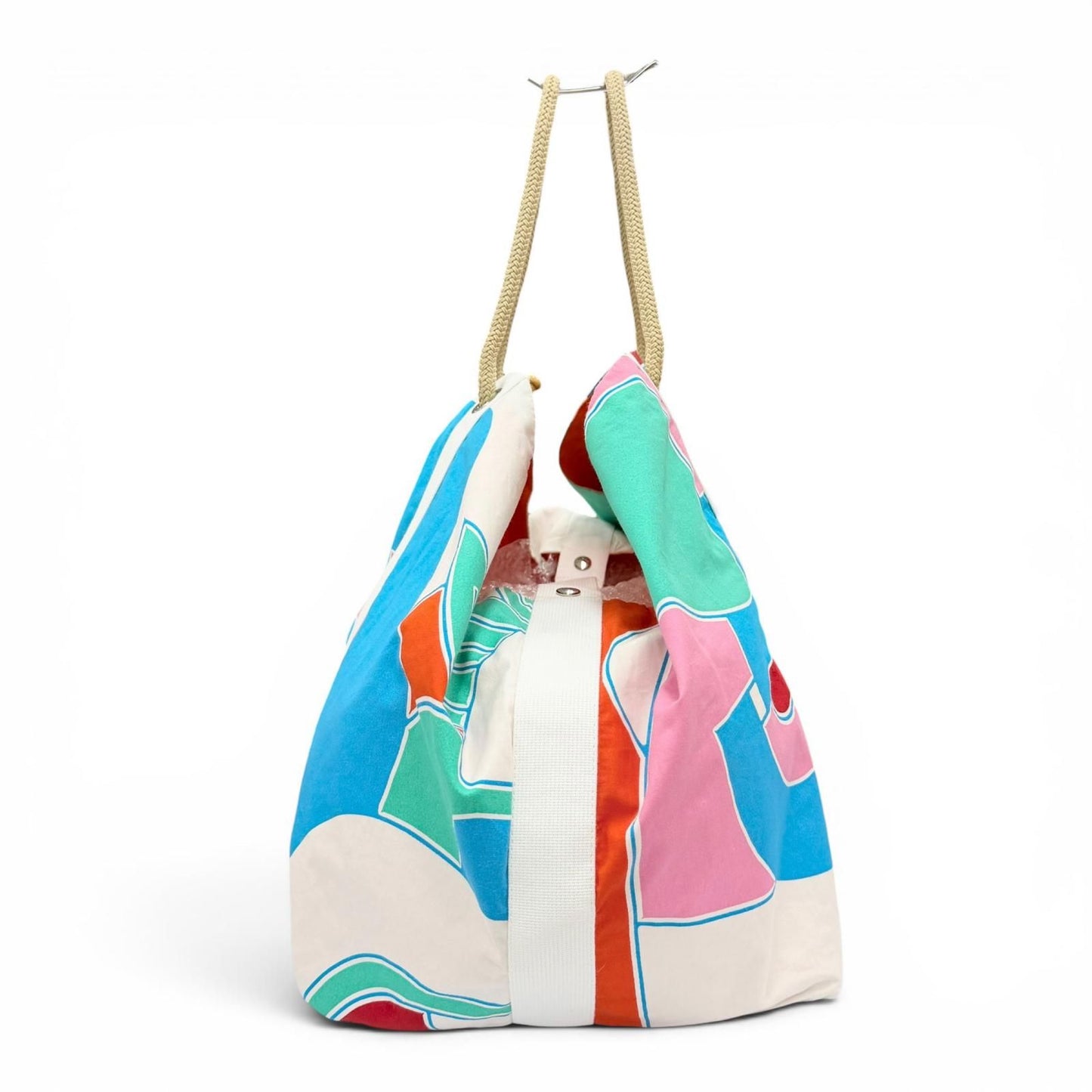 Hermes Cabas Drapeaux Au Vent Cotton Canvas Large Tote Bag — view 3