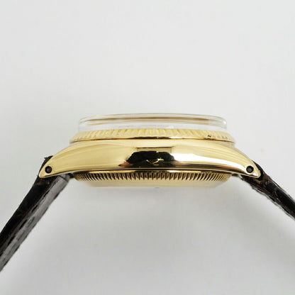 Rolex Datejust Silver Dial 18K Yellow Gold No 74 Vintage Watch Automatic — view 6