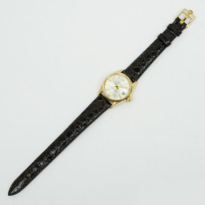 Rolex Datejust Silver Dial 18K Yellow Gold No 74 Vintage Watch Automatic — view 2