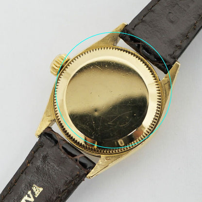 Rolex Datejust Silver Dial 18K Yellow Gold No 74 Vintage Watch Automatic — view 3