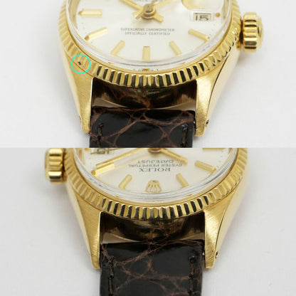 Rolex Datejust Silver Dial 18K Yellow Gold No 74 Vintage Watch Automatic — view 8