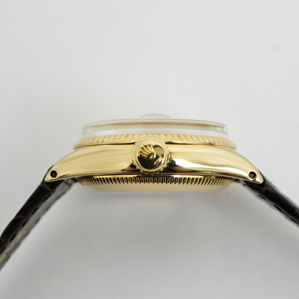 Rolex Datejust Silver Dial 18K Yellow Gold No 74 Vintage Watch Automatic — view 5