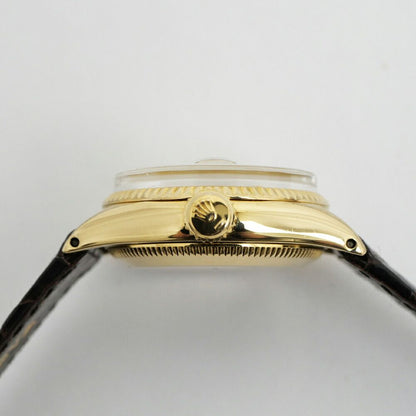 Rolex Datejust Silver Dial 18K Yellow Gold No 74 Vintage Watch Automatic — view 5