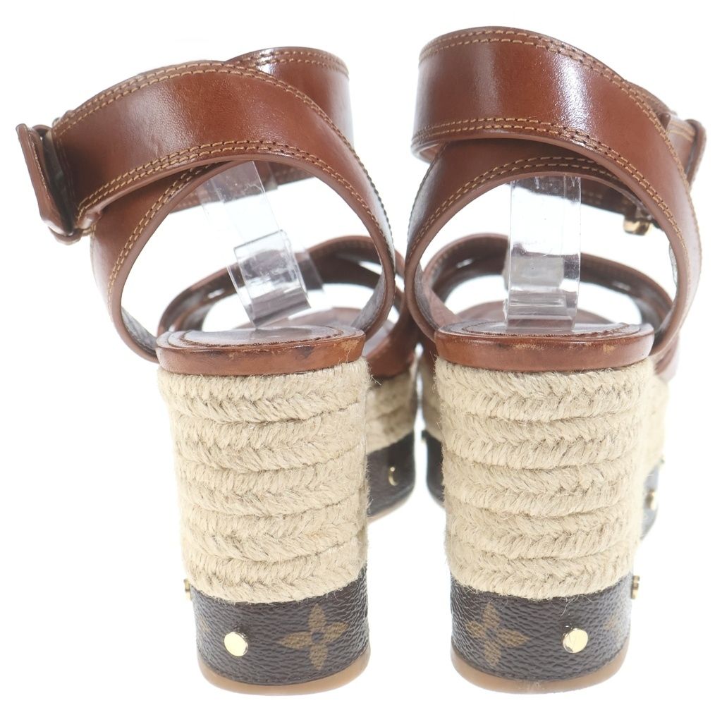 Louis Vuitton Boundary Line Platform Sandals Brown — view 3