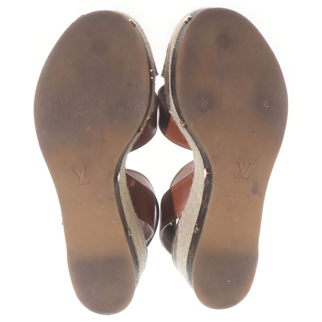 Louis Vuitton Boundary Line Platform Sandals Brown — view 5