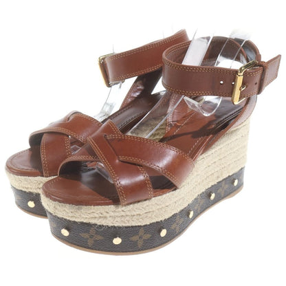 Louis Vuitton Boundary Line Platform Sandals Brown — view 2