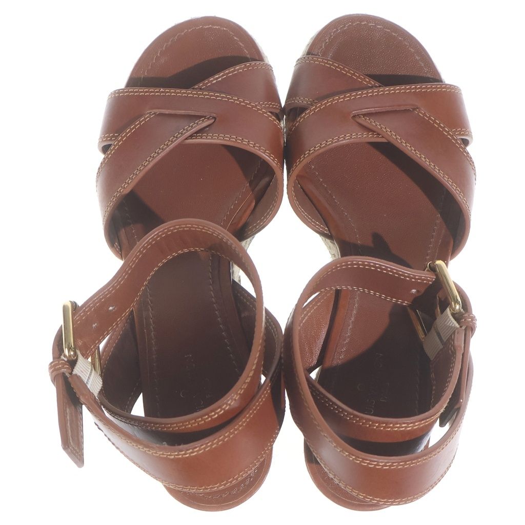 Louis Vuitton Boundary Line Platform Sandals Brown — view 4