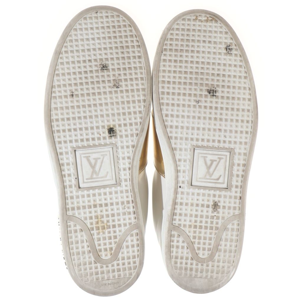 Louis Vuitton Front Low Line Low-Cut Sneakers White Gold — view 5