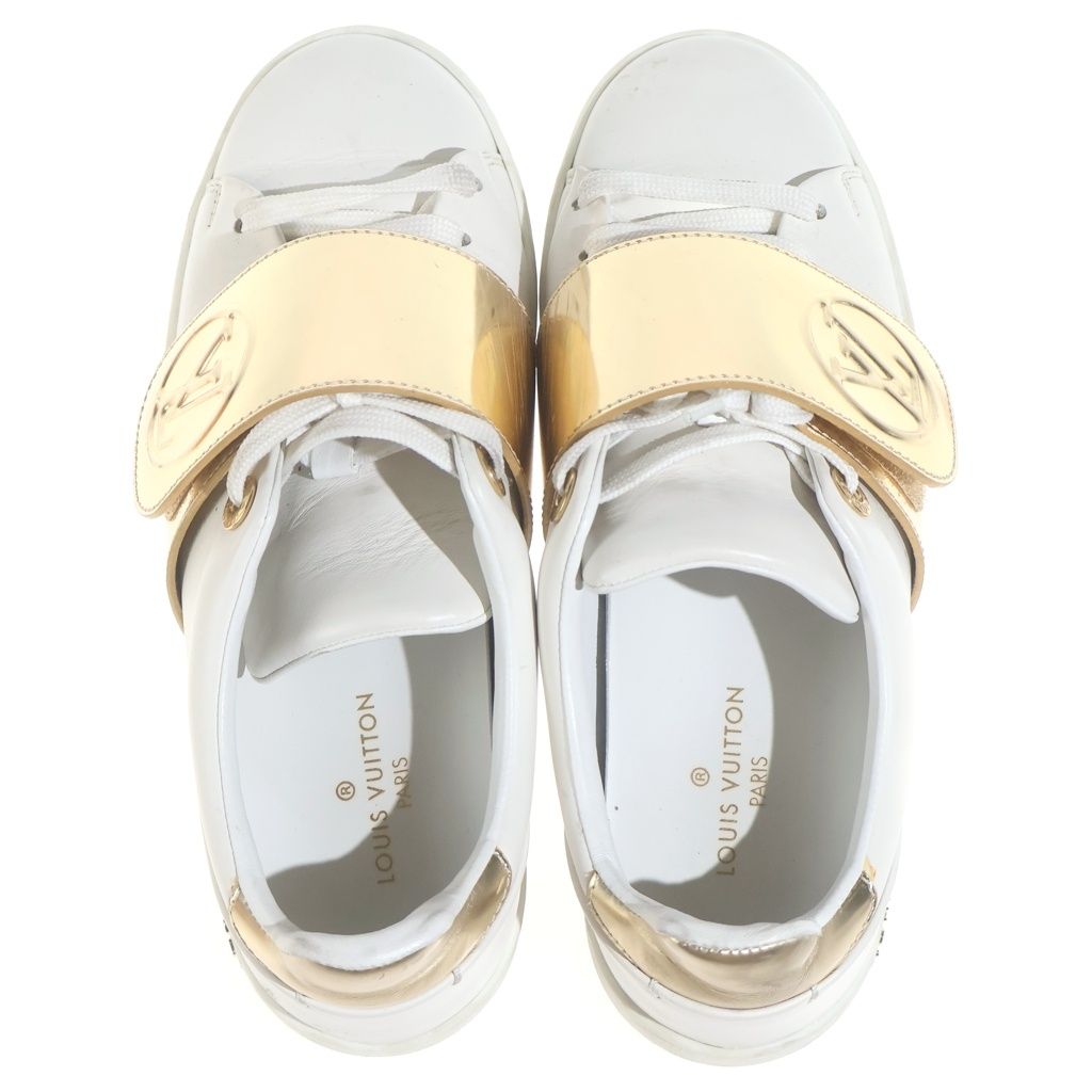 Louis Vuitton Front Low Line Low-Cut Sneakers White Gold — view 4