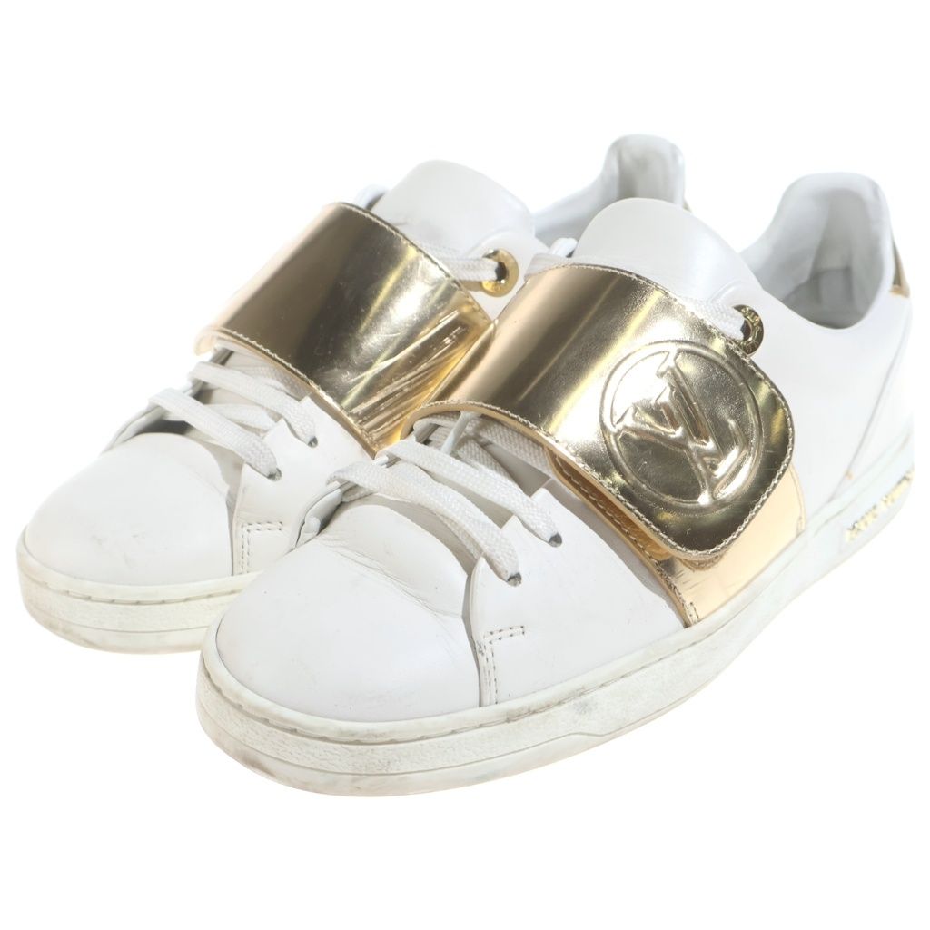 Louis Vuitton Front Low Line Low-Cut Sneakers White Gold — view 2