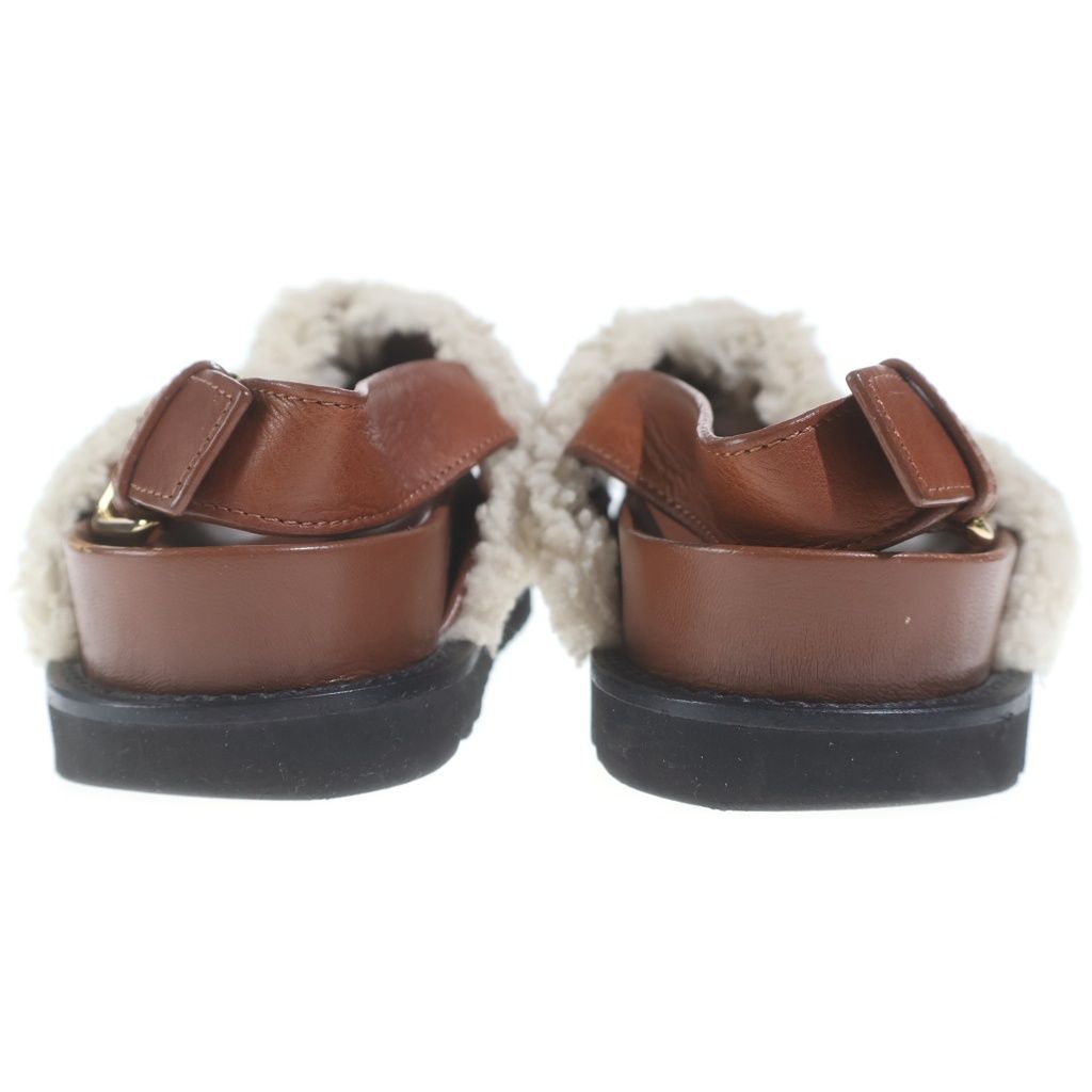 Louis Vuitton Paseo Line Monogram Fleece Shearling Leather Flat Sandals Shoes — view 3
