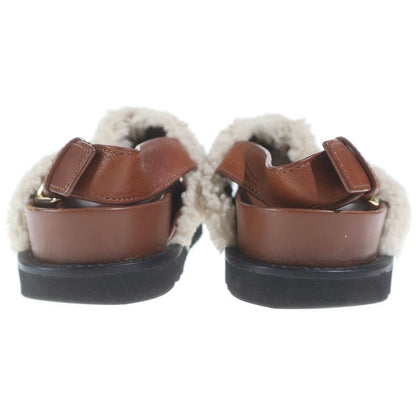 Louis Vuitton Paseo Line Monogram Fleece Shearling Leather Flat Sandals Shoes — view 3