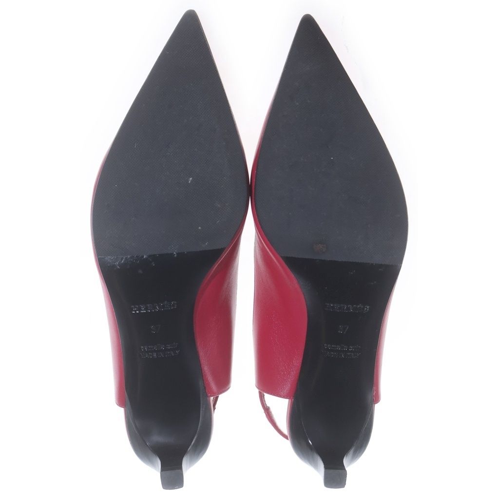Hermes Lovely Flat Shoes Heels Pumps Kelly Pointed Toe Rose — view 5