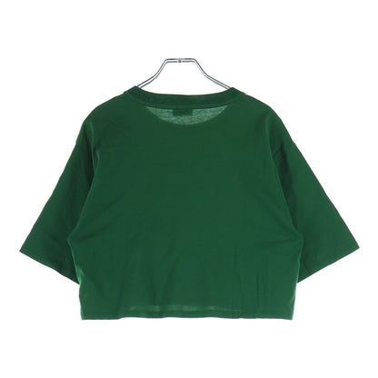 Celine T-Shirt Cropped Logo Print Short Sleeve Green — view 2