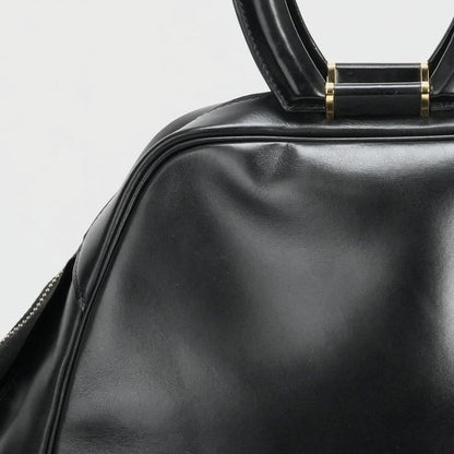 Hermes Tote Box Calf Noir Black Gold Handbag Vintage Antique Out of Print Rare — view 3