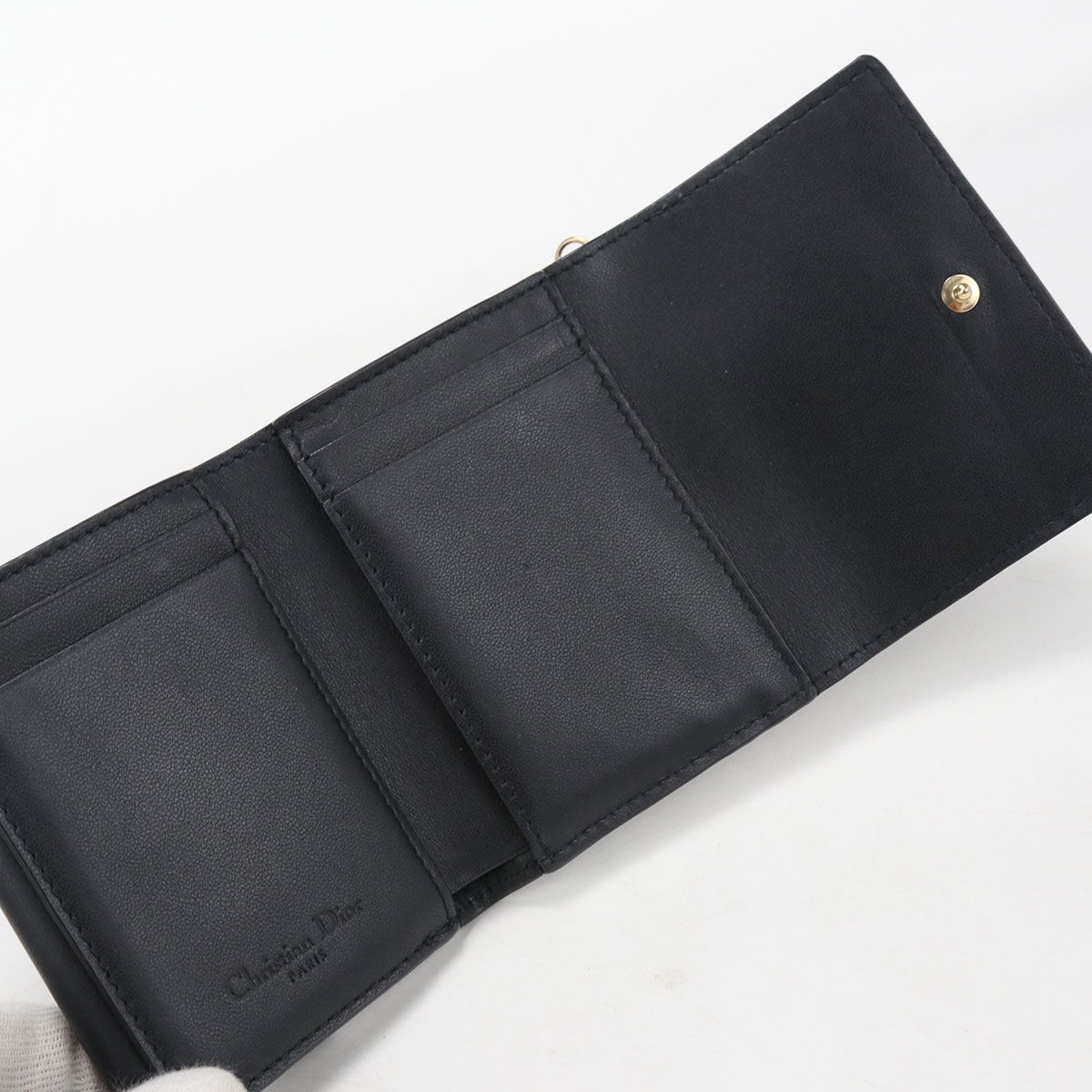 Dior Lotus Wallet Lady Dior Trifold Lambskin — view 3