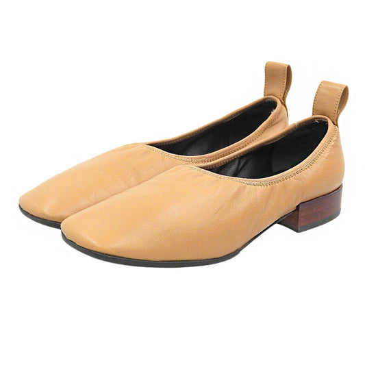 Loewe Leather Soft Ballerina Ballet Shoes Light Brown