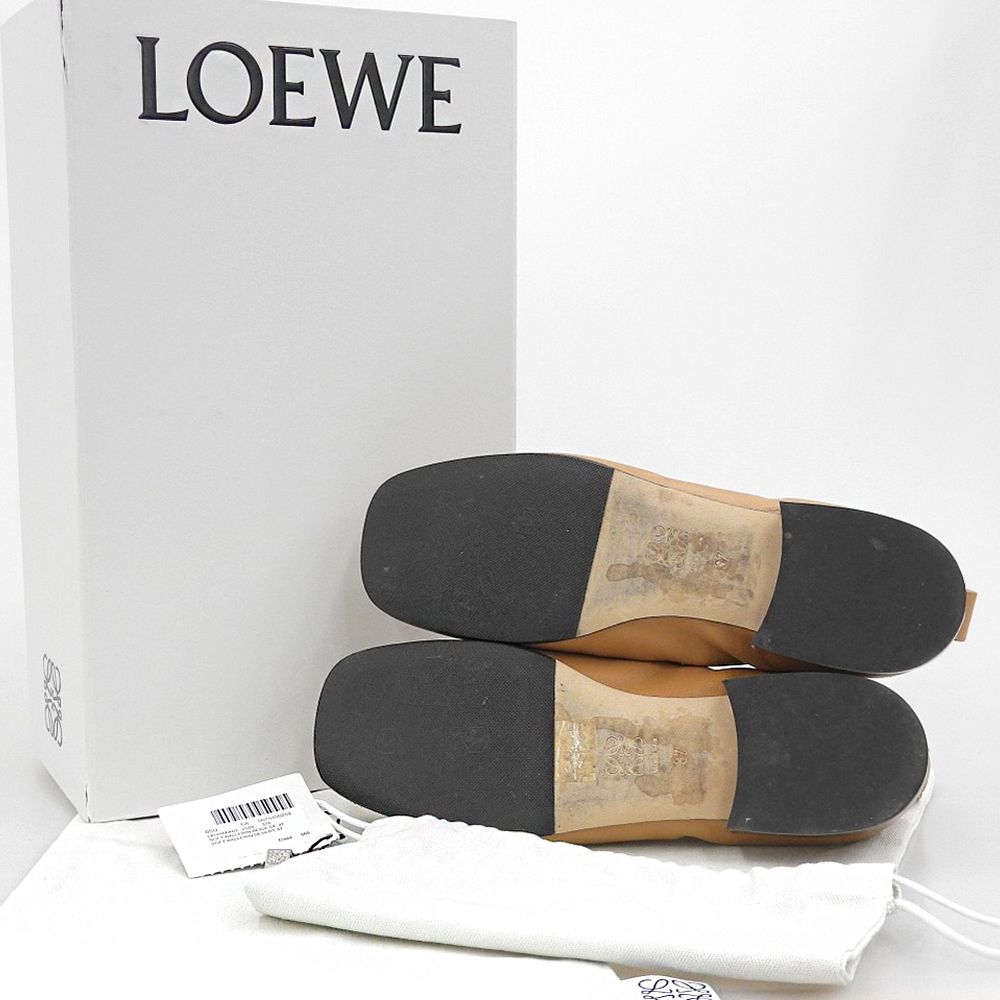 Loewe Leather Soft Ballerina Ballet Shoes Light Brown — view 2