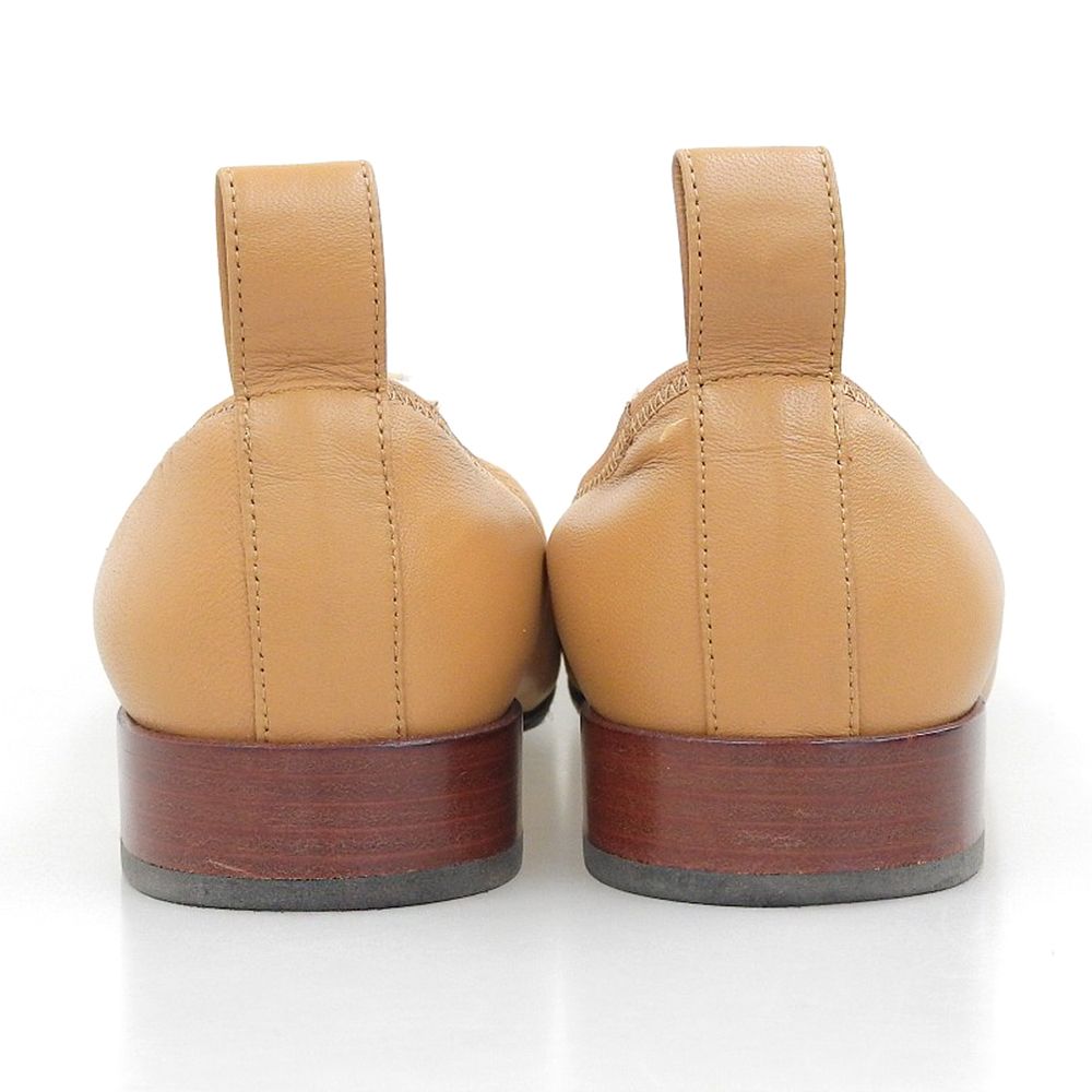 Loewe Leather Soft Ballerina Ballet Shoes Light Brown — view 5