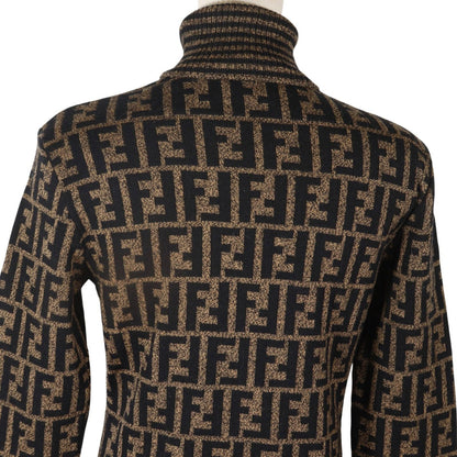 Fendi Zucca Turtleneck Wool Brown Sweater — view 4