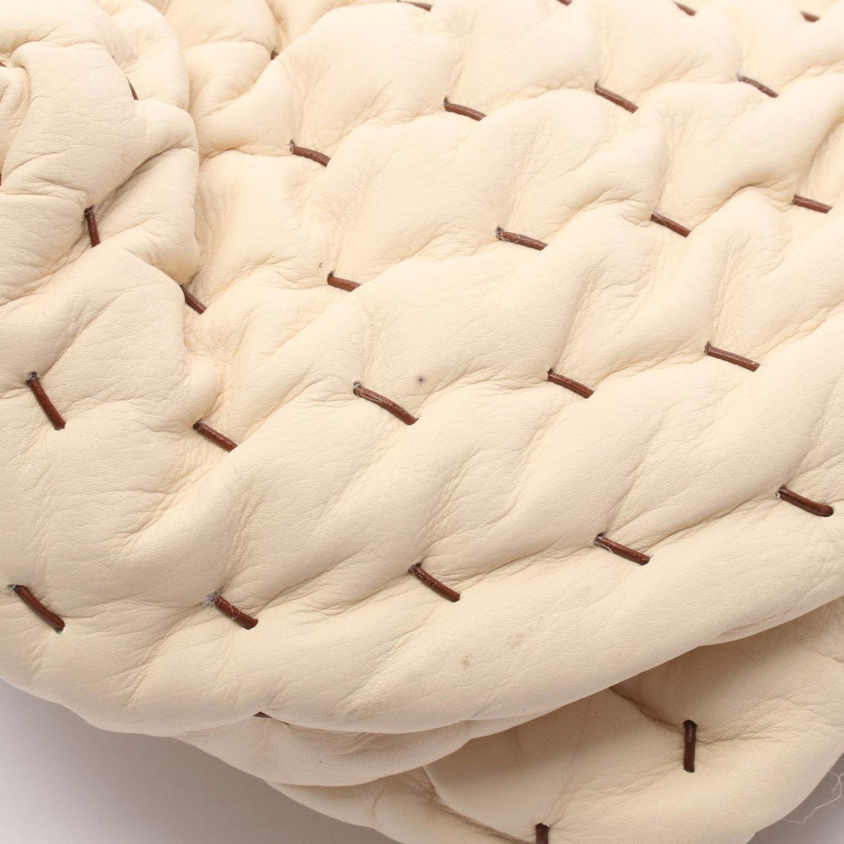 Bottega Veneta Shoulder Bag Ivory Lambskin — view 7