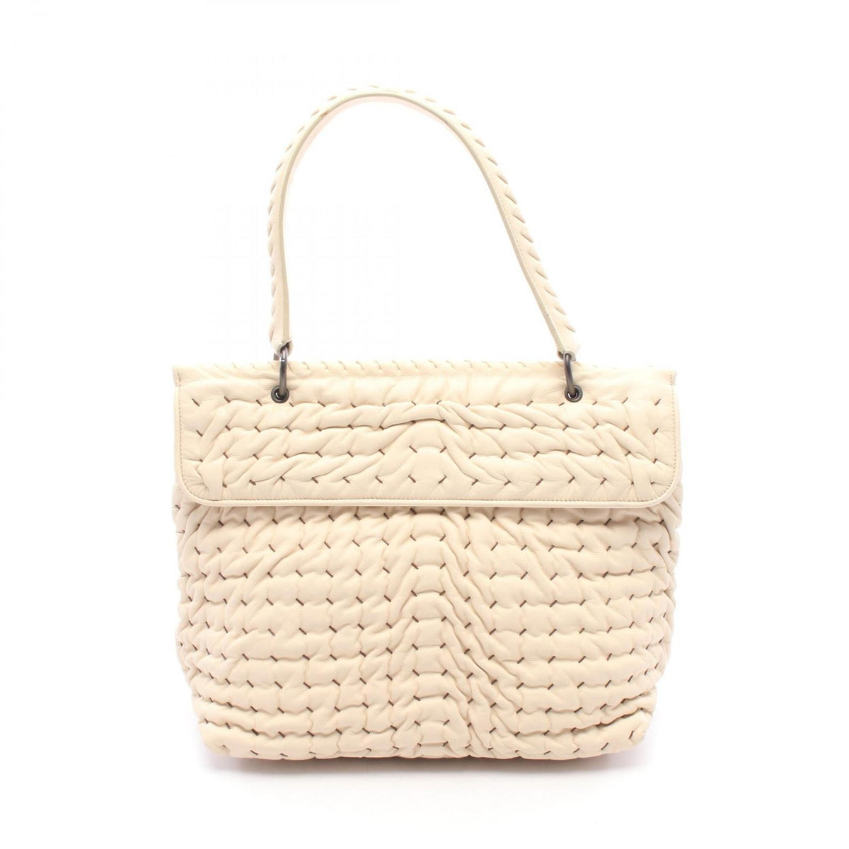 Bottega Veneta Shoulder Bag Ivory Lambskin