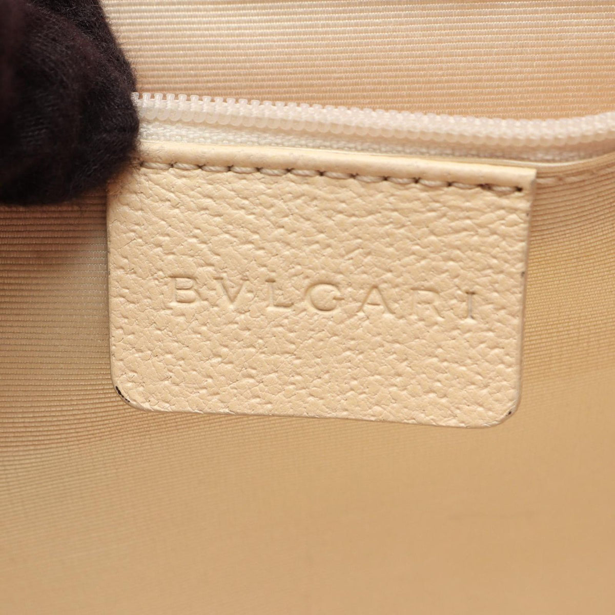 Bvlgari Shoulder Bag Logo Mania Pink White Canvas Leather — view 4
