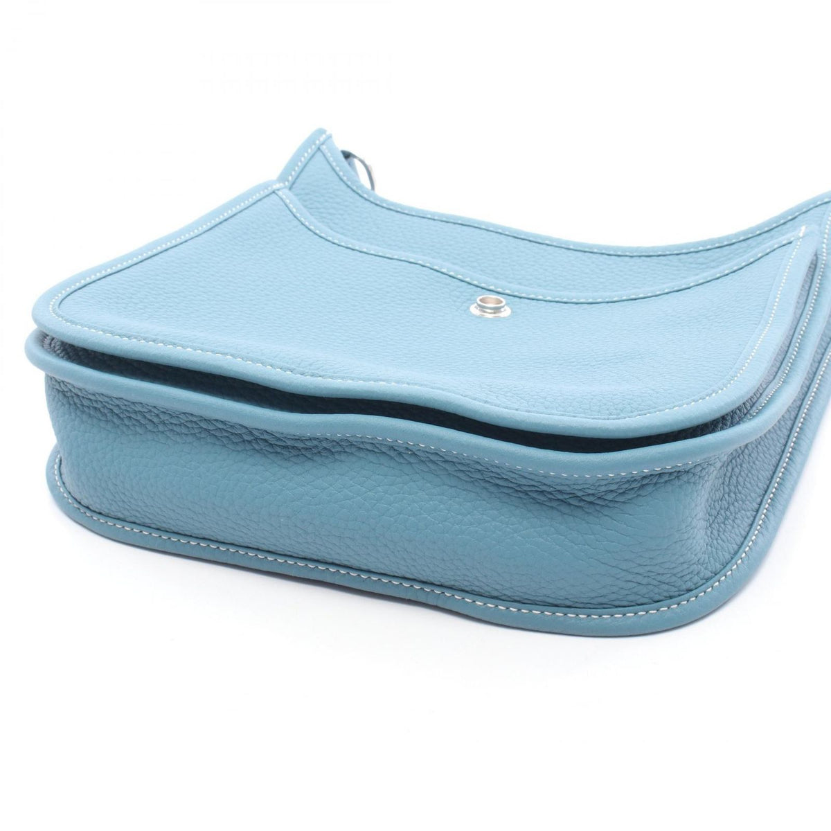 Hermes Shoulder Bag Evelyne 23 New Blue Jean Leather — view 6