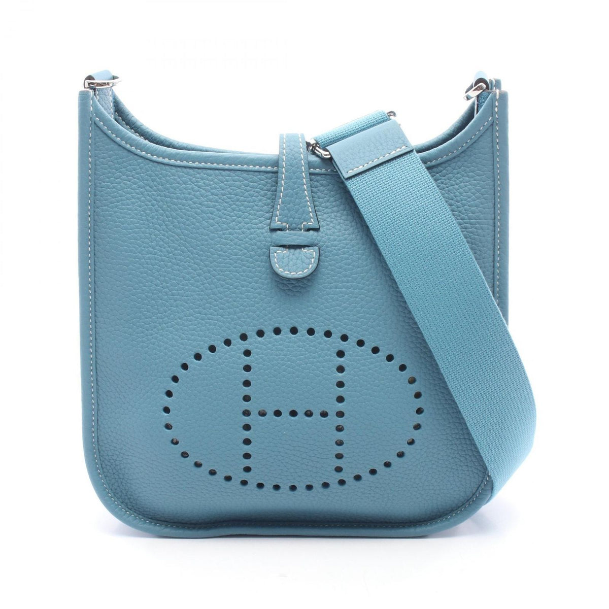 Hermes Shoulder Bag Evelyne 23 New Blue Jean Leather