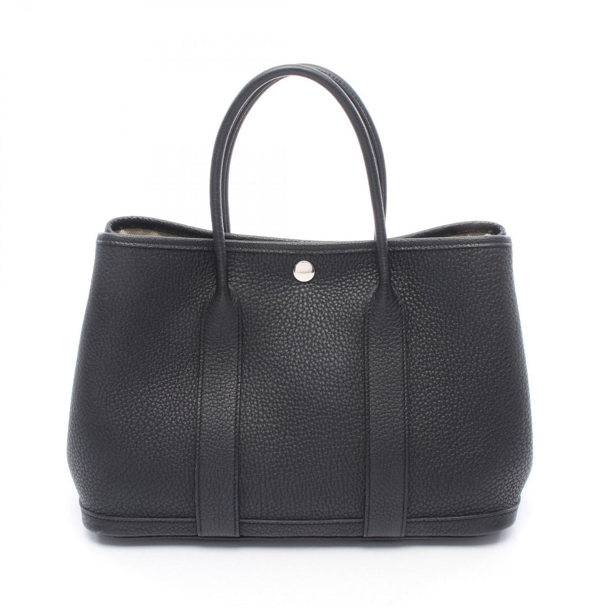 Hermes Tote Bag Garden Party PM Black Leather