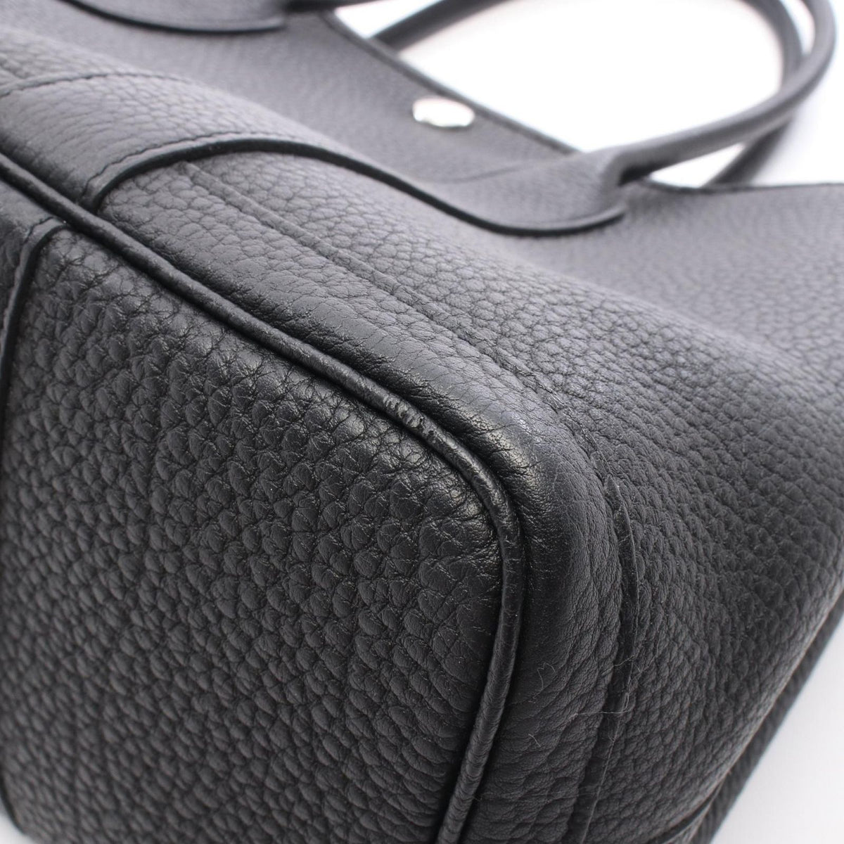 Hermes Tote Bag Garden Party PM Black Leather — view 7