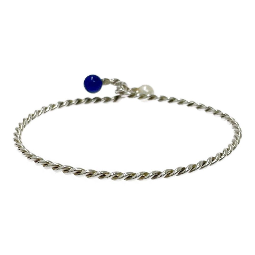 Tiffany & Co Silver Pearl Twist Bangle Bracelet — view 5