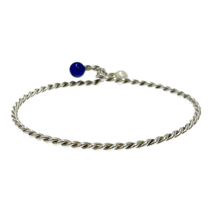 Tiffany & Co Silver Pearl Twist Bangle Bracelet — view 5