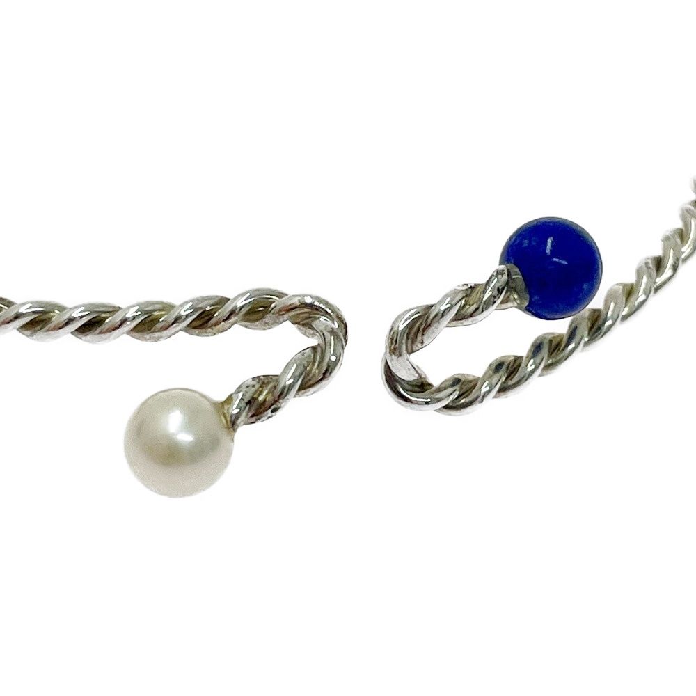 Tiffany & Co Silver Pearl Twist Bangle Bracelet — view 7